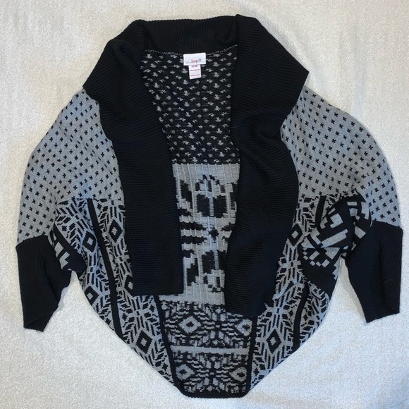 Cocoon grey & black sweater with shawl collar 18 - Picture 6 of 6